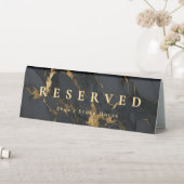 Plaque De Table Modern Elegant Gold Agate Black Marble Reserved (En SItu (Tableau))