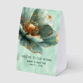 Plaque De Table Modern Minimalist Emerald White WELCOME  (Verso)