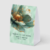 Plaque De Table Modern Minimalist Emerald White WELCOME  (Recto)