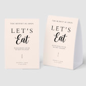 Plaque De Table Modern Personalized Minimalistic Wedding Food (Recto/verso)