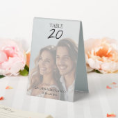 Plaque De Table Modern photo wedding couple editable script (In SItu (Mariage))
