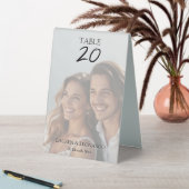 Plaque De Table Modern photo wedding couple editable script (En SItu (Tableau))