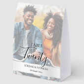 Plaque De Table Modern Photo Wedding Table Number | Editable (Arrière)