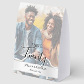 Plaque De Table Modern Photo Wedding Table Number | Editable (Recto)