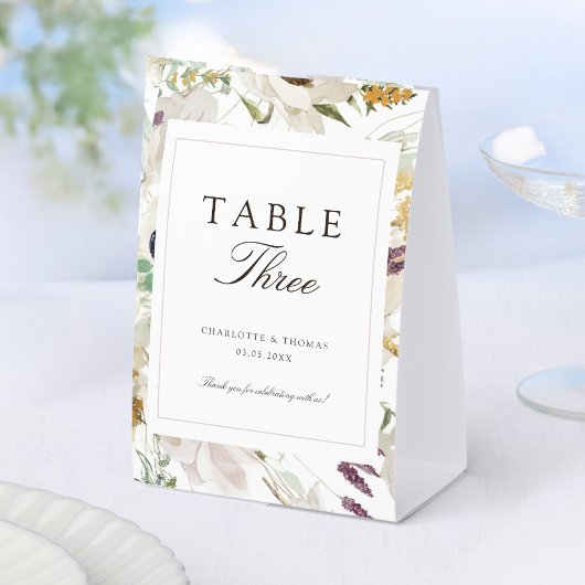 Plaque De Table Modern Spring Wedding Table Number