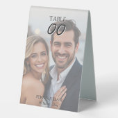 Plaque De Table Modern velum wedding photo couples shower (Verso)