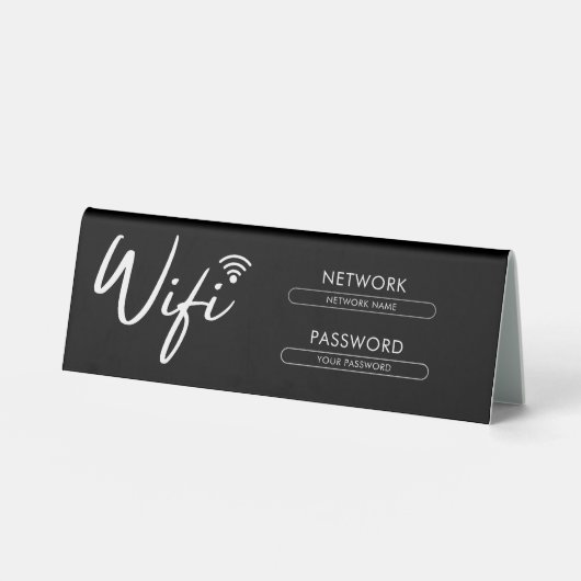 Plaque De Table Modern Wifi Password Network  (Recto)