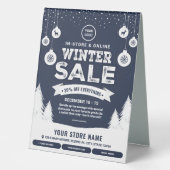 Plaque De Table Modern Winter Sale Retail Advert Blue & White  (Recto)