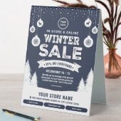Plaque De Table Modern Winter Sale Retail Advert Blue & White  (En SItu (Tableau))