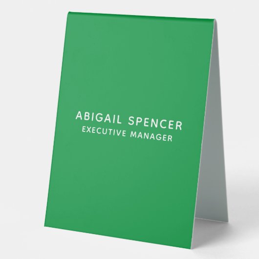 Plaque De Table Moderne classique professionnel Kelly Green (Recto)