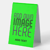 PLAQUE DE TABLE MODERNE ÉDITABLE NEON GREEN IMAGE MODÈLE TEXTE (Verso)