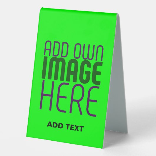 PLAQUE DE TABLE MODERNE ÉDITABLE NEON GREEN IMAGE MODÈLE TEXTE (Verso)