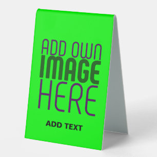 PLAQUE DE TABLE MODERNE ÉDITABLE NEON GREEN IMAGE MODÈLE TEXTE