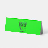 PLAQUE DE TABLE MODERNE ÉDITABLE NEON GREEN IMAGE MODÈLE TEXTE (Verso)