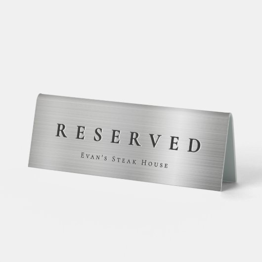 Plaque De Table Moderne Elégant Argent Métal Simple Propre Réservé (Recto)