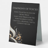 Plaque De Table Moderne Élégant Noir et Or (Verso)