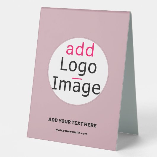 Plaque De Table Moderne Entreprise Personnalisable Dusty Rose tele (Recto)