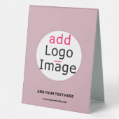 Plaque De Table Moderne Entreprise Personnalisable Dusty Rose tele (Verso)