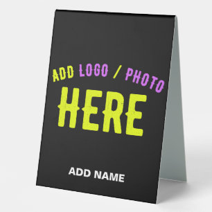 PLAQUE DE TABLE MODERNE ET MODERNE PERSONNALISABLE NOIR VÉRIFIÉ