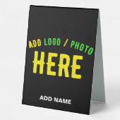 PLAQUE DE TABLE MODERNE ET MODERNE PERSONNALISABLE NOIR VÉRIFIÉ (Verso)