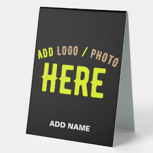 PLAQUE DE TABLE MODERNE ET MODERNE PERSONNALISABLE NOIR VÉRIFIÉ