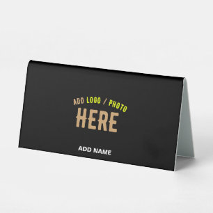 PLAQUE DE TABLE MODERNE ET MODERNE PERSONNALISABLE NOIR VÉRIFIÉ