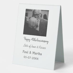 Plaque De Table Moderne heureux 40e anniversaire ajouter nom date 