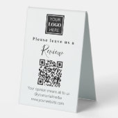Plaque De Table Moderne Laissez-nous un avis QR code Petit (Recto)