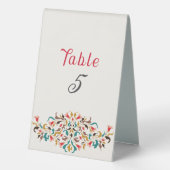 Plaque De Table Moderne Romantique Élégant Mariage de couronne flo (Verso)