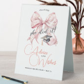 Plaque De Table Moderne Rosegold Bow Graduation Conseils & Voeux (En SItu (Tableau))