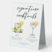 Plaque De Table Mojito Lemon Drop Summer Signature Cocktails Menu (Recto)