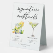 Plaque De Table Mojito Martini Mariage Signature Cocktails Menu (Recto)
