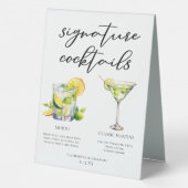 Plaque De Table Mojito Martini Mariage Signature Cocktails Menu (Verso)