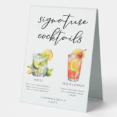 Plaque De Table Mojito Tequila Sunrise Mariage Cocktails Menu (Recto)