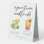 Plaque De Table Mojito Tequila Sunrise Mariage Cocktails Menu (Verso)