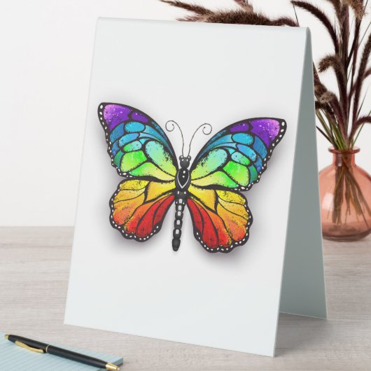 Plaque De Table Monarque papillon arc-en-ciel (En SItu (Tableau))