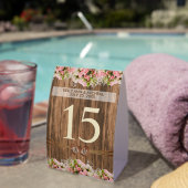 Plaque De Table Monogram Heart with Pink Roses (InVersositu (sur table))