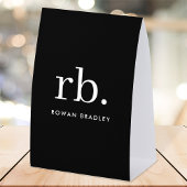 Plaque De Table Monogram Table Tent | Black Tabletop Name Sign