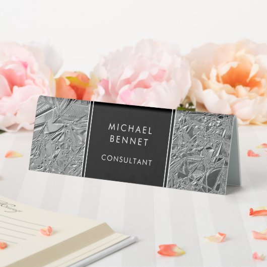 Plaque De Table Monogramme Argent Métallique Tente S (In SItu (Mariage))