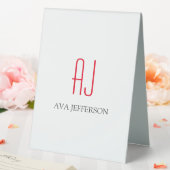 Plaque De Table Monogramme blanc simple (In SItu (Mariage))