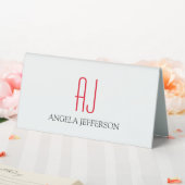 Plaque De Table monogramme blanc simple et moderne (In SItu (Mariage))