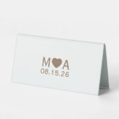 Plaque De Table Monogramme de couple mariage (Verso)