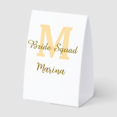 Plaque De Table Monogramme de l'équipe de la mariée simple shower (Verso)
