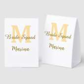 Plaque De Table Monogramme de l'équipe de la mariée simple shower (Recto/verso)
