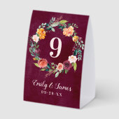Plaque De Table Monogramme de mariage floral automnal rustique de (Verso)