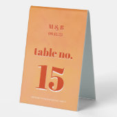 Plaque De Table Monogramme de siège de mariage au coucher du solei (Verso)