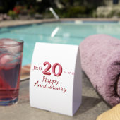 Plaque De Table monogramme gras nom date rose 20e anniversaire (InVersositu (sur table))