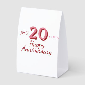 Plaque De Table monogramme gras nom date rose 20e anniversaire