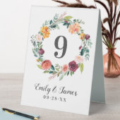 Plaque De Table Monogramme Mariage de germe de fleurs de automne r (En SItu (Tableau))