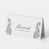 Plaque De Table Monogramme noir vintage Mariage Réservé (Verso)